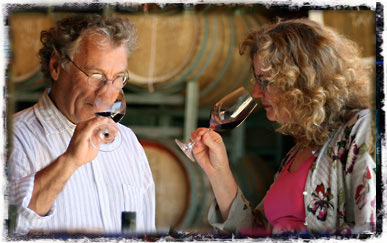 Sampling the wine